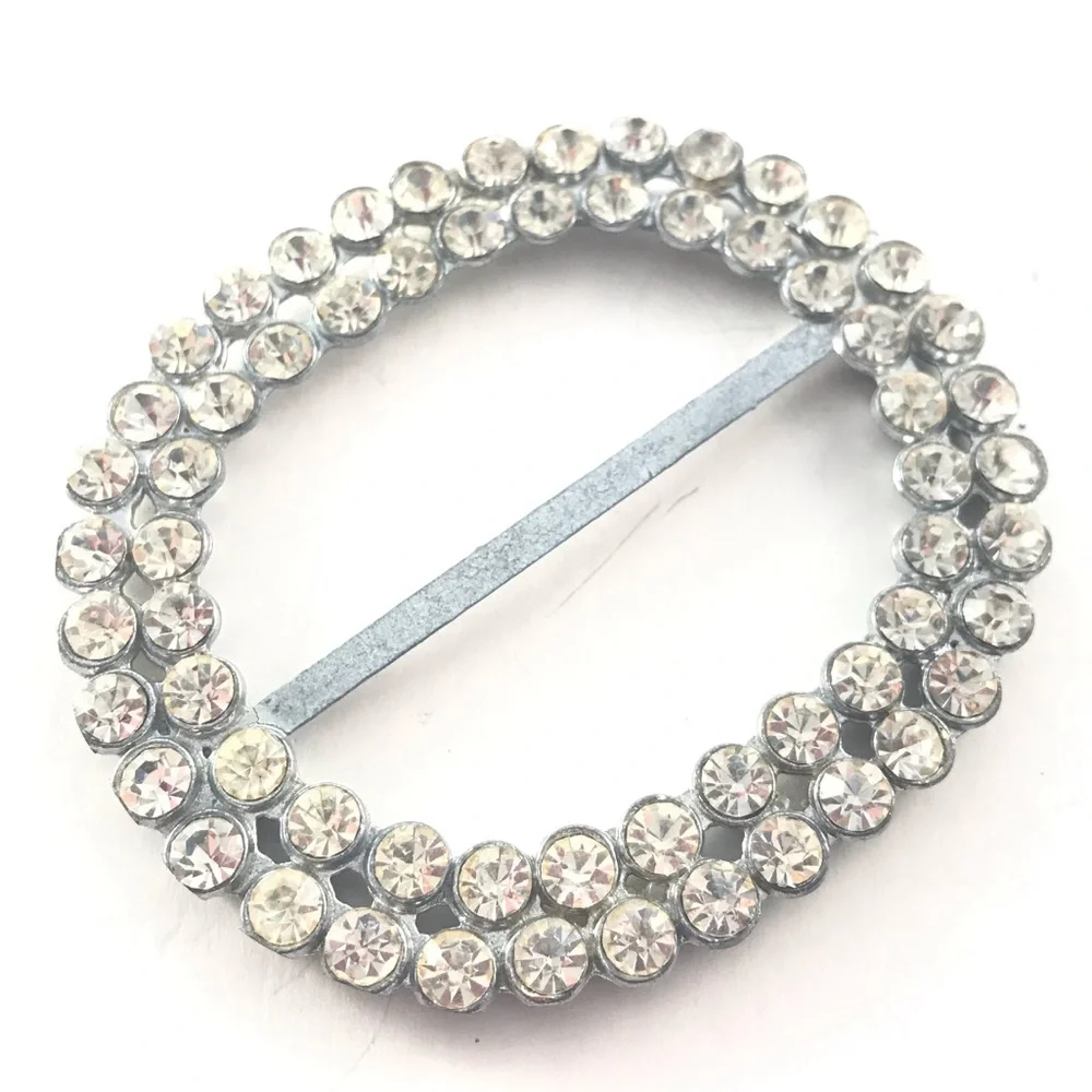Vintage Buckle Rhinestone Scarf Slide Accessories